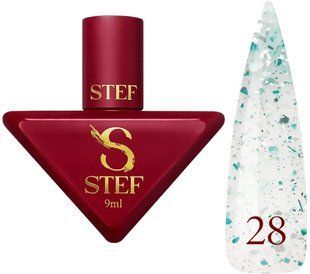 Камуфлююча база Steffani Cover Base 28 Молочна з бірюзовими та сріблястими пластівцями поталі SCB09 фото