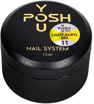 Полігель для нарощування YouPOSH Light Acryl Gel №11 Бузково-білий із шимером YP 9931 фото