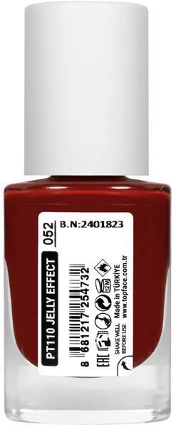 Лак для нігтів topface Jelly Effect PT110 52 Коричнево-червоний PT110 фото