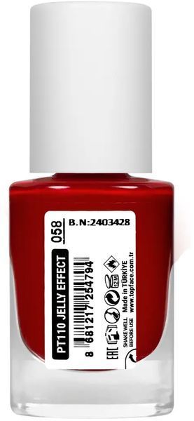 Лак для нігтів topface Jelly Effect PT110 58 Яскравий червоний PT110 фото