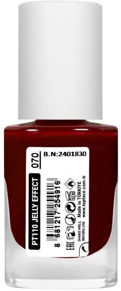 Лак для нігтів topface Jelly Effect PT110 70 Коричнево-вишневий PT110 фото