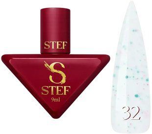 Камуфлююча база Steffani Cover Base 32 Біла з бірюзовими та персиковими пластівцями потали SCB09 фото